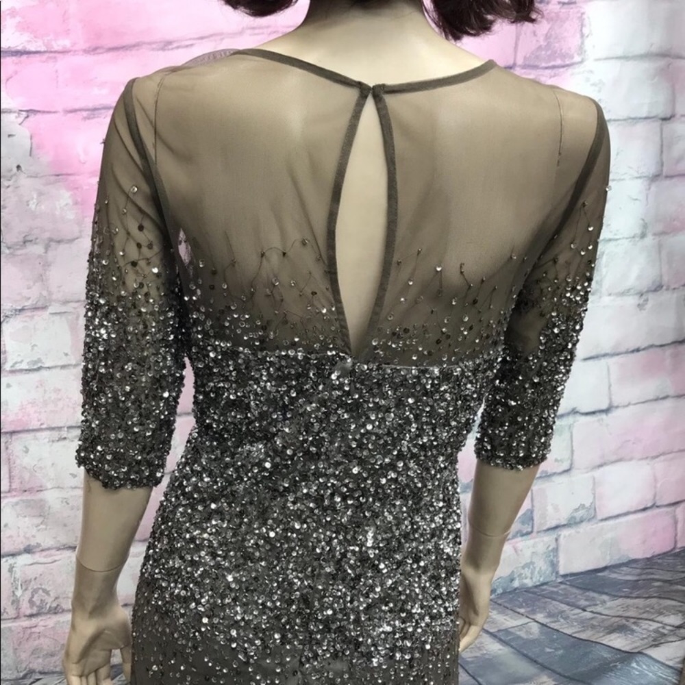 Adrianna papell PLUS SIZE beaded SWEETHEART ILLUSION NECKLINE DRESS - Picture 10 of 16